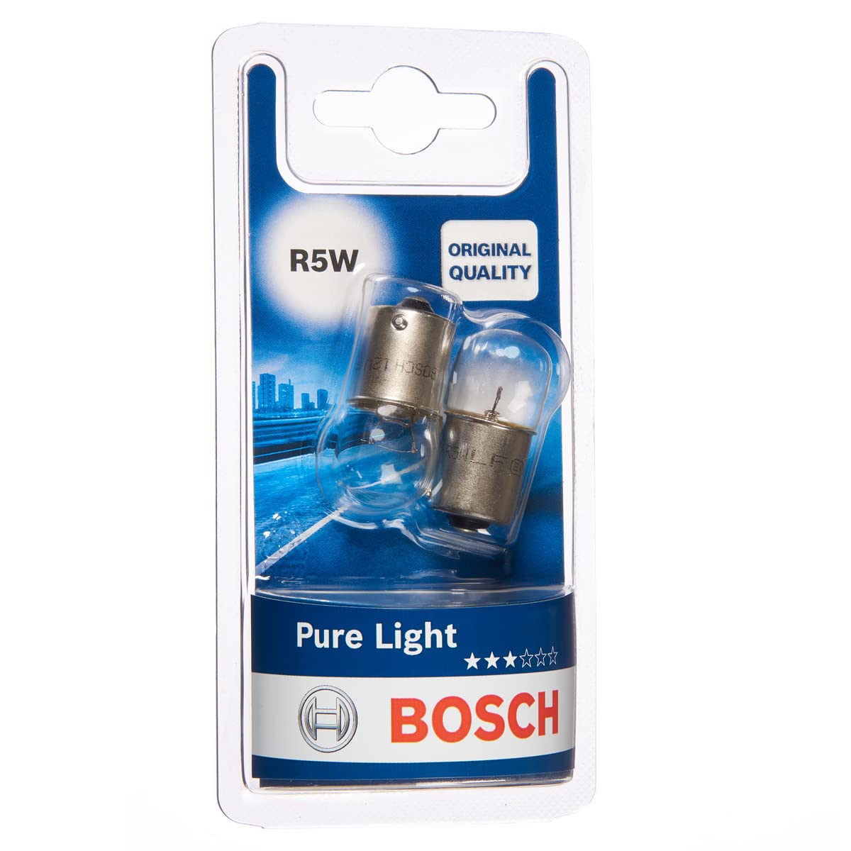 Bosch R5W Pure Light Fahrzeuglampen - 12 V 5 W BA15s - 2 Stücke von Bosch Automotive