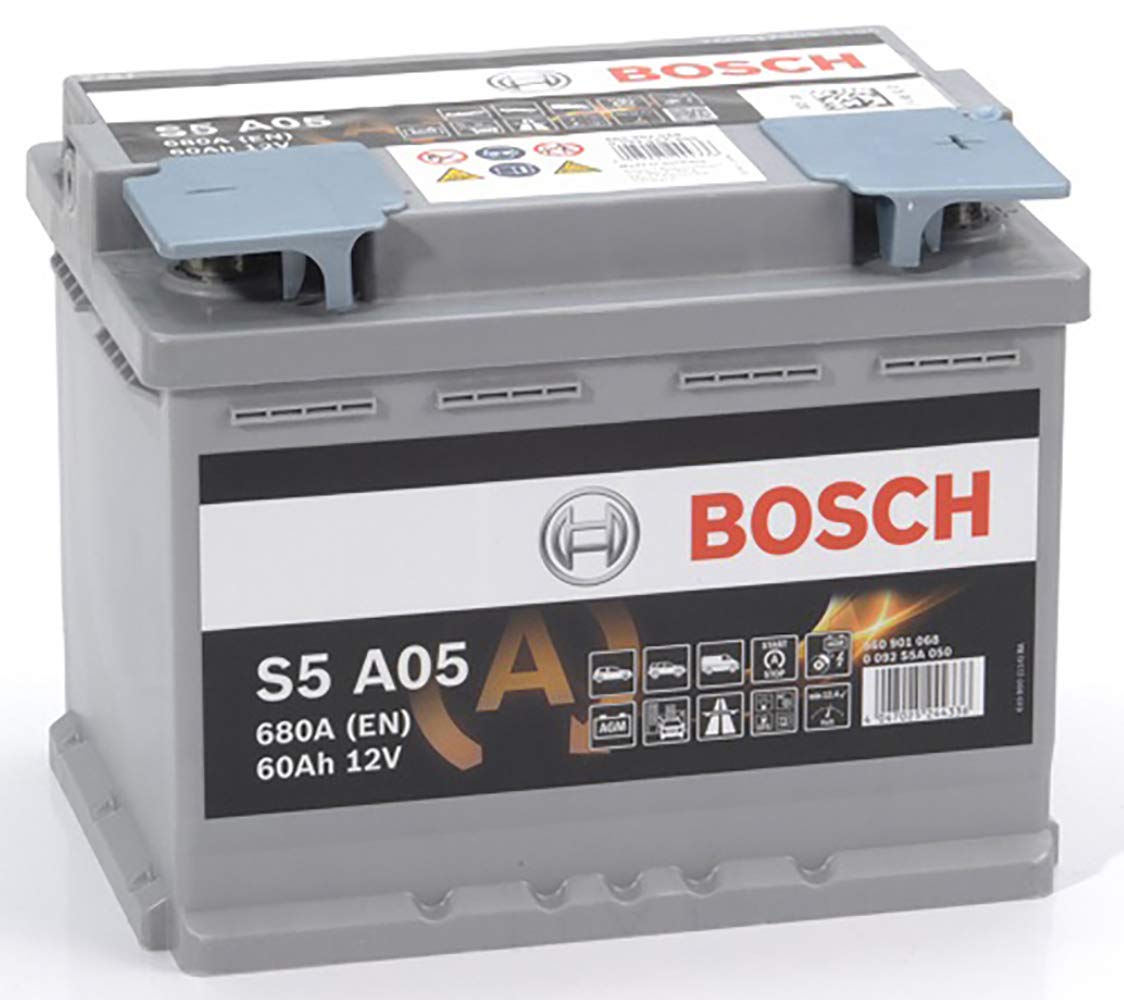 Bosch S5A05 - Autobatterie - 60A/h - 680A - AGM-Technologie - angepasst für Fahrzeuge mit Start/Stopp-System von Bosch Automotive