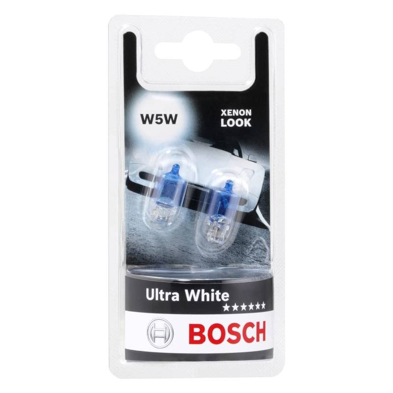 Bosch W5W Ultra White Fahrzeuglampen - 12 V 5 W W2,1x9,5d - 2 Stücke von Bosch