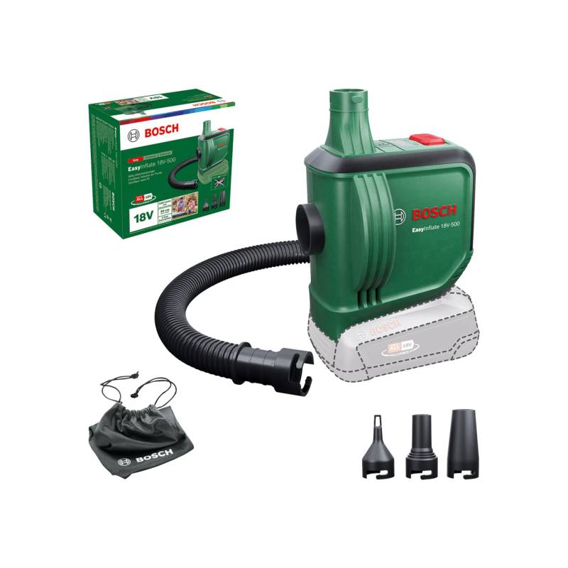 Bosch Home and Garden Bosch Home and Garden Bosch elektrische Luftpumpe/Luftpumpe für Luftmatratze EasyInflate 18V-500 (ohne Akku; 18 Volt System; zum Aufblasen und Entleeren; im Karton) von Bosch