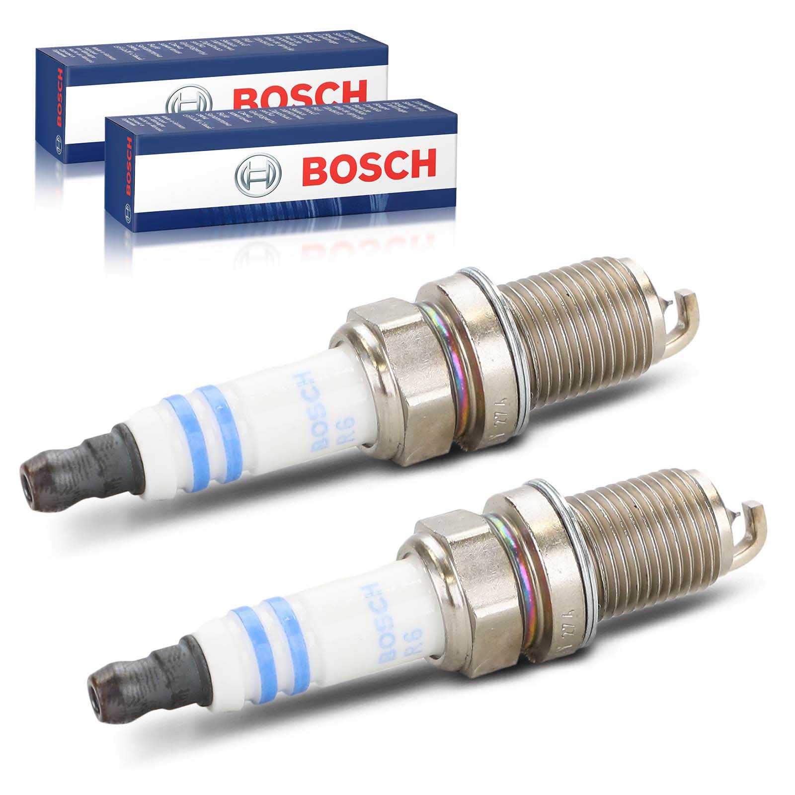 2x Original BOSCH 0242240653 Zündkerzen Kompatibel mit A208 A209 C208 C209 C215 CL203 R170 R171 S202 S203 S210 W169 W202 W203 W210 W220 i30 S-Type XF XJ XK von Bosch