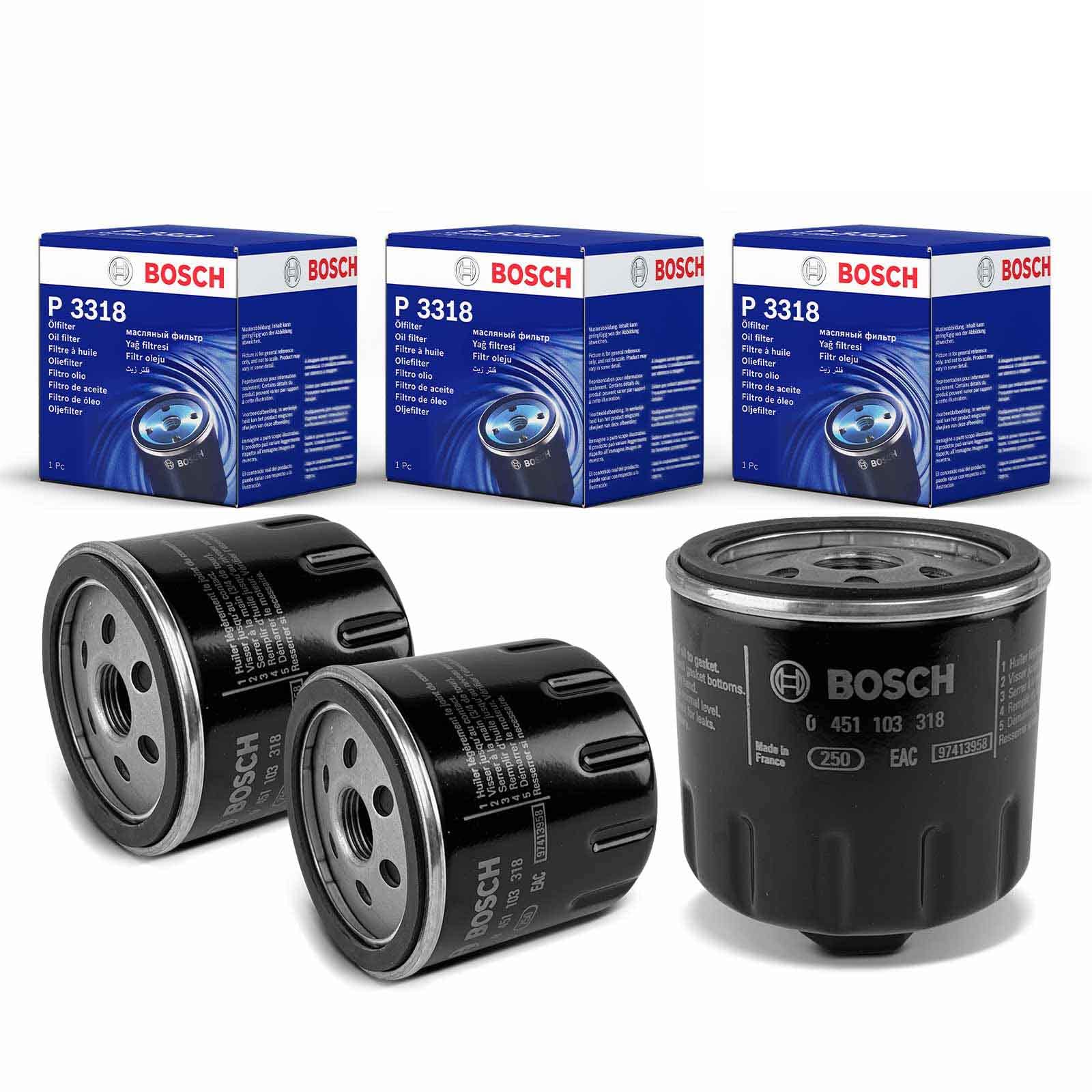 3x Original BOSCH 0451103318 Ölfilter Kompatibel mit A2 1.4L 1.6L 2000-2005 Polo 1.0L-1.6L 1990-2014 Golf III 1.4L 1.6L 1991-1997 B.o.r.a 1.4L 1.6L 2000-2005 von Bosch