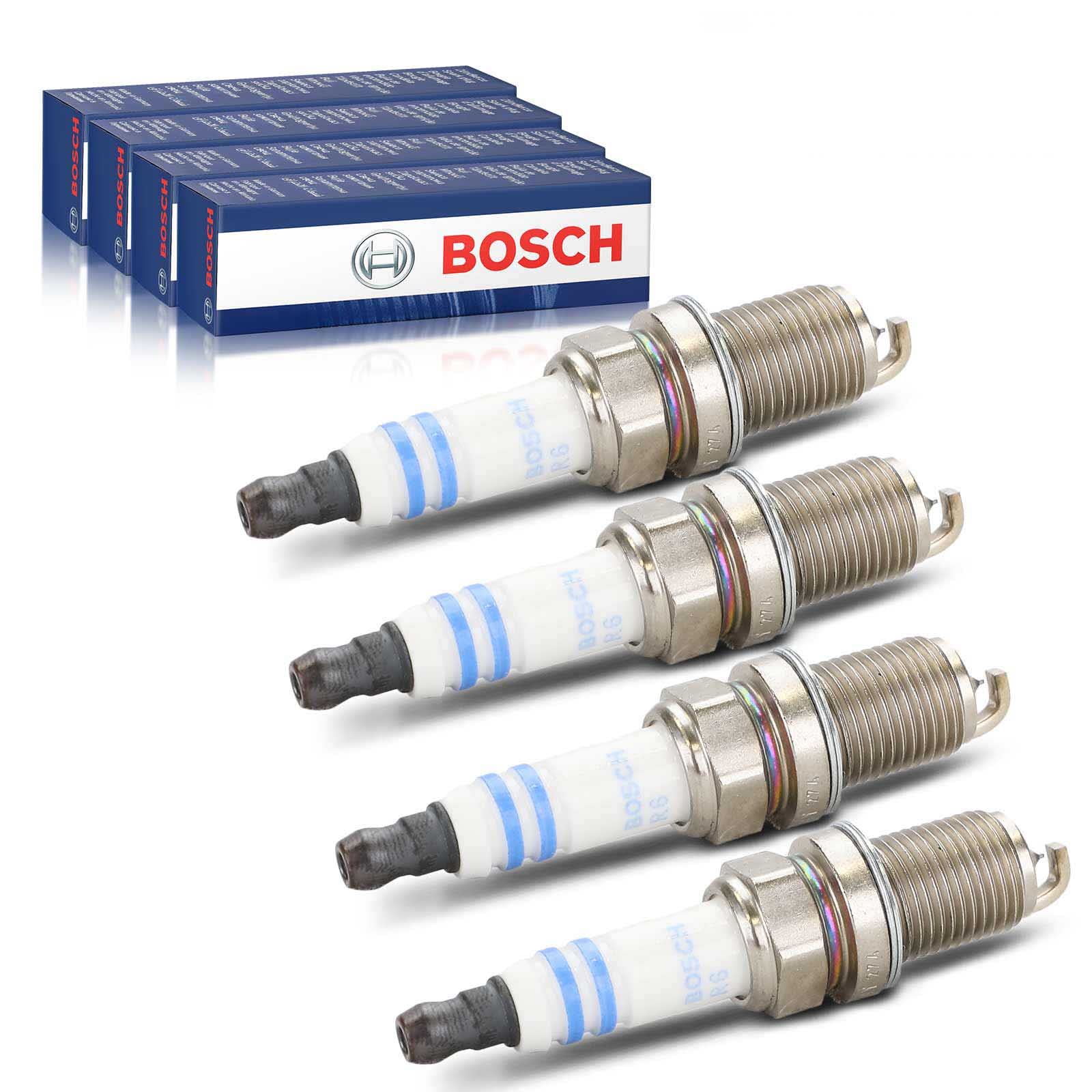 4x Original BOSCH 0242240653 Zündkerzen Kompatibel mit A208 A209 C208 C209 C215 CL203 R170 R171 S202 S203 S210 W169 W202 W203 W210 W220 i30 S-Type XF XJ XK von Bosch