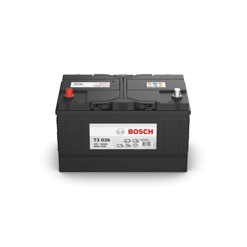 Autobatterie BOSCH 12 Volt 110, Ah 680, A/EN 0 092 T30 361 L 349mm B 175mm H 235mm NEU von Bosch