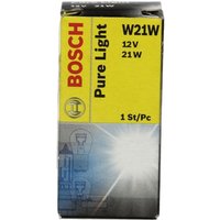 Glühlampe Sekundär BOSCH W21W Pure Light 12V, 21W, 1 Stück von Bosch