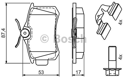 BOSCH 0 986 494 596 4x Bremsbeläge hinten von Bosch