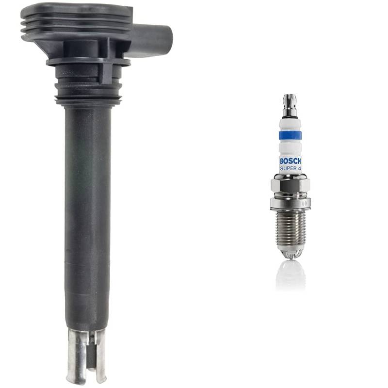 BOSCH 0221604115 Zündspule & Bosch 0242232802 Zündkerze FR78X KSN 510/N50, 1 Set (enthält 4 Stück) von Bosch