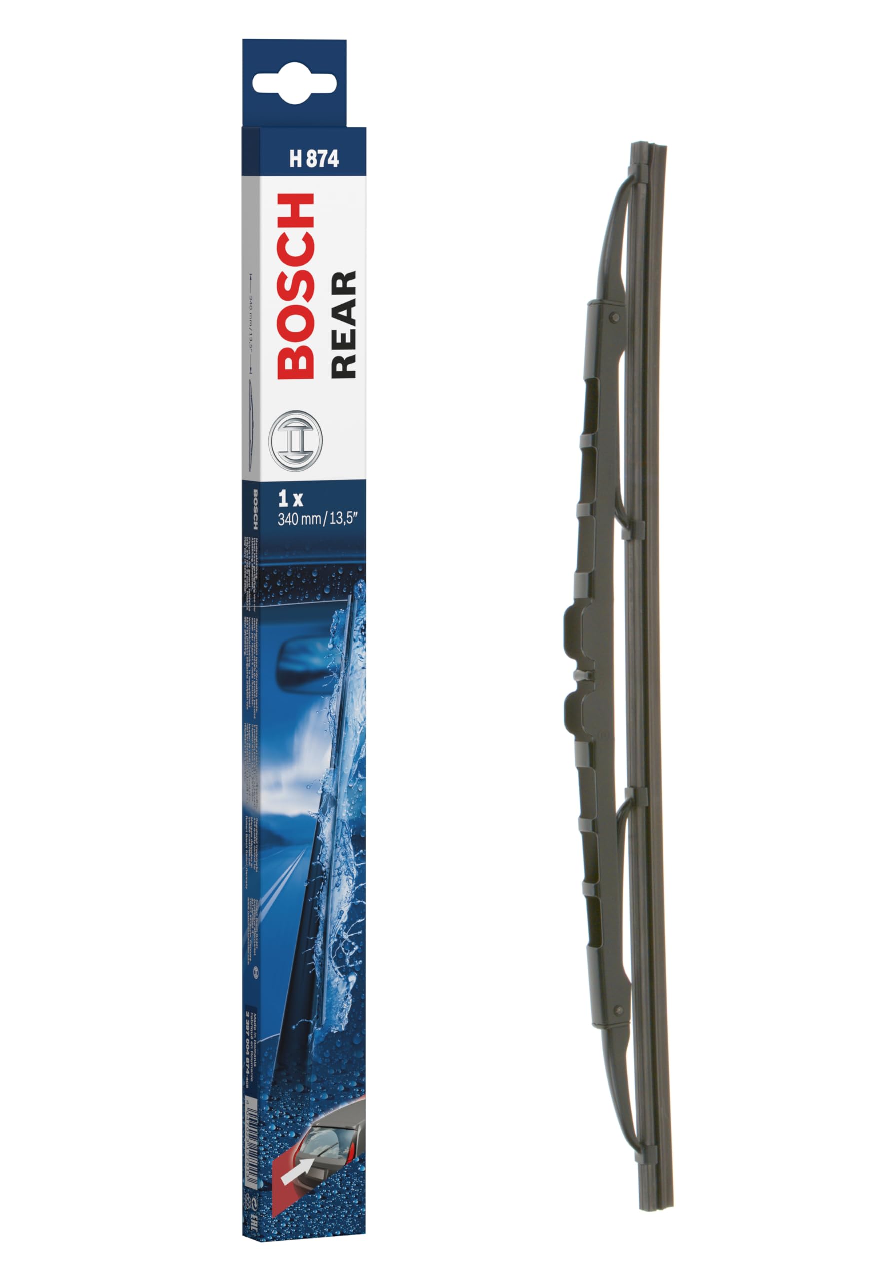 Bosch 3397004874 Wischblatt, Scheibenwischer Rear H874, Länge: 340mm – Scheibenwischer für Heckscheibe von BOSCH