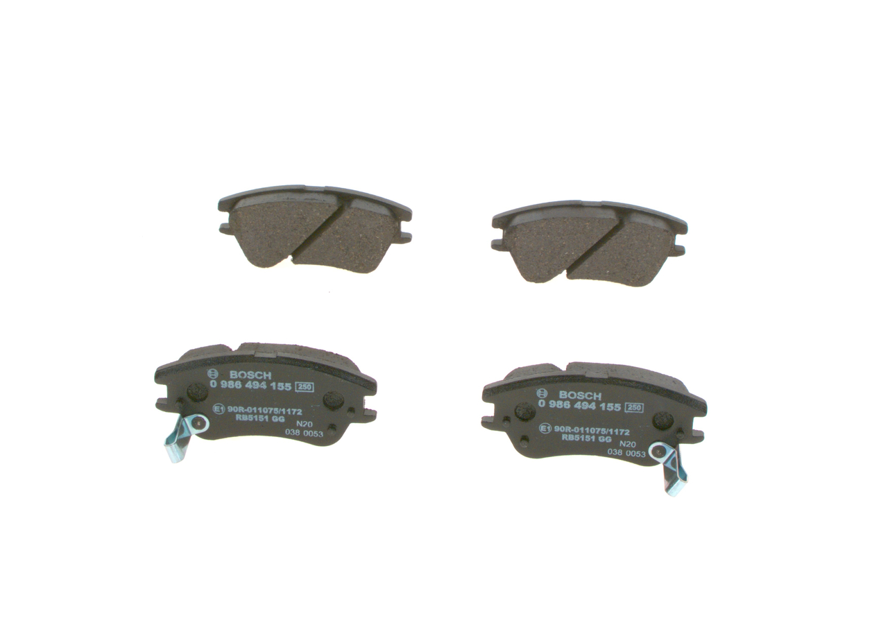 BOSCH Bremsbelagsatz HYUNDAI 0 986 494 155 E190R011751172,5810102A10,5810105A10 5810105A30,8253D114,BP1066 von Bosch