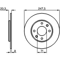 BOSCH Bremsscheibe voll 0 986 478 371 Bremsscheiben,Scheibenbremsen PEUGEOT,205 II (20A/C),205 I Cabriolet (741B, 20D),205 I (741A/C),309 II (3C, 3A) von Bosch