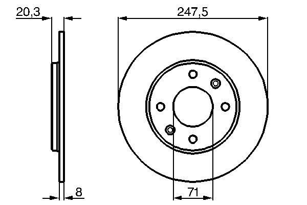 BOSCH Bremsscheibe PEUGEOT 0 986 478 371 424699,4246H0,CD1116 Bremsscheiben,Scheibenbremsen von Bosch