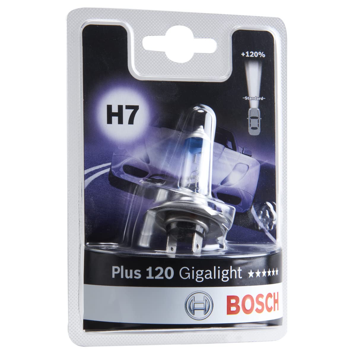 Bosch H7 Plus 120 Gigalight Fahrzeuglampe 12V 55W PX26d (1 Stück) von Bosch Automotive