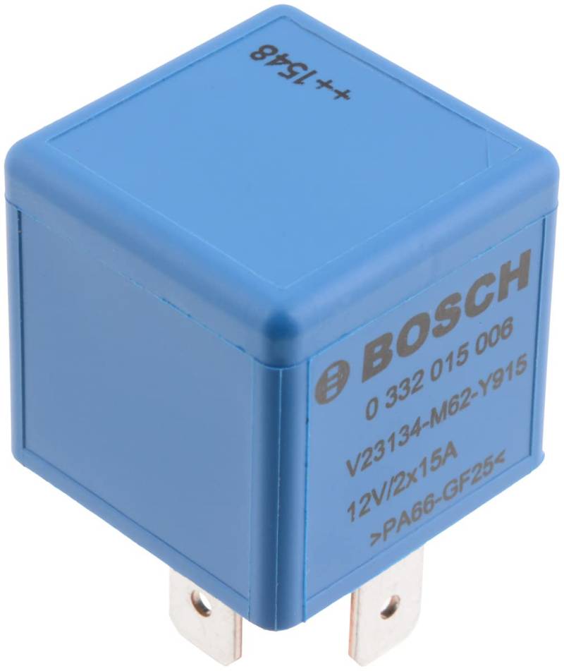 Bosch 0332015006 Mini-Relais 12V 15A, IP5K4, Betriebstemperatur von -40° C bis 85° C, Schließer-Relais, 5 Pins von Bosch