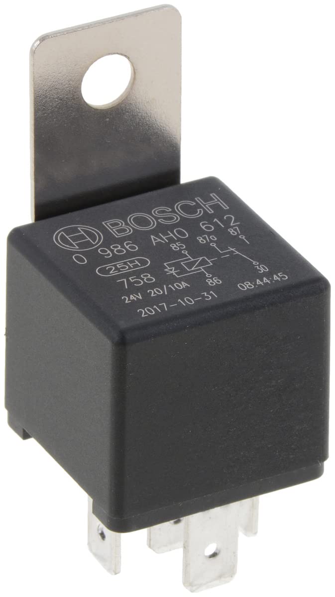 Bosch 0986AH0612 Mini-Relais 24V 20A, IP5K4, Betriebstemperatur von -40° C bis 100° C, Wechselrelais, 5 Pin Relais von Bosch