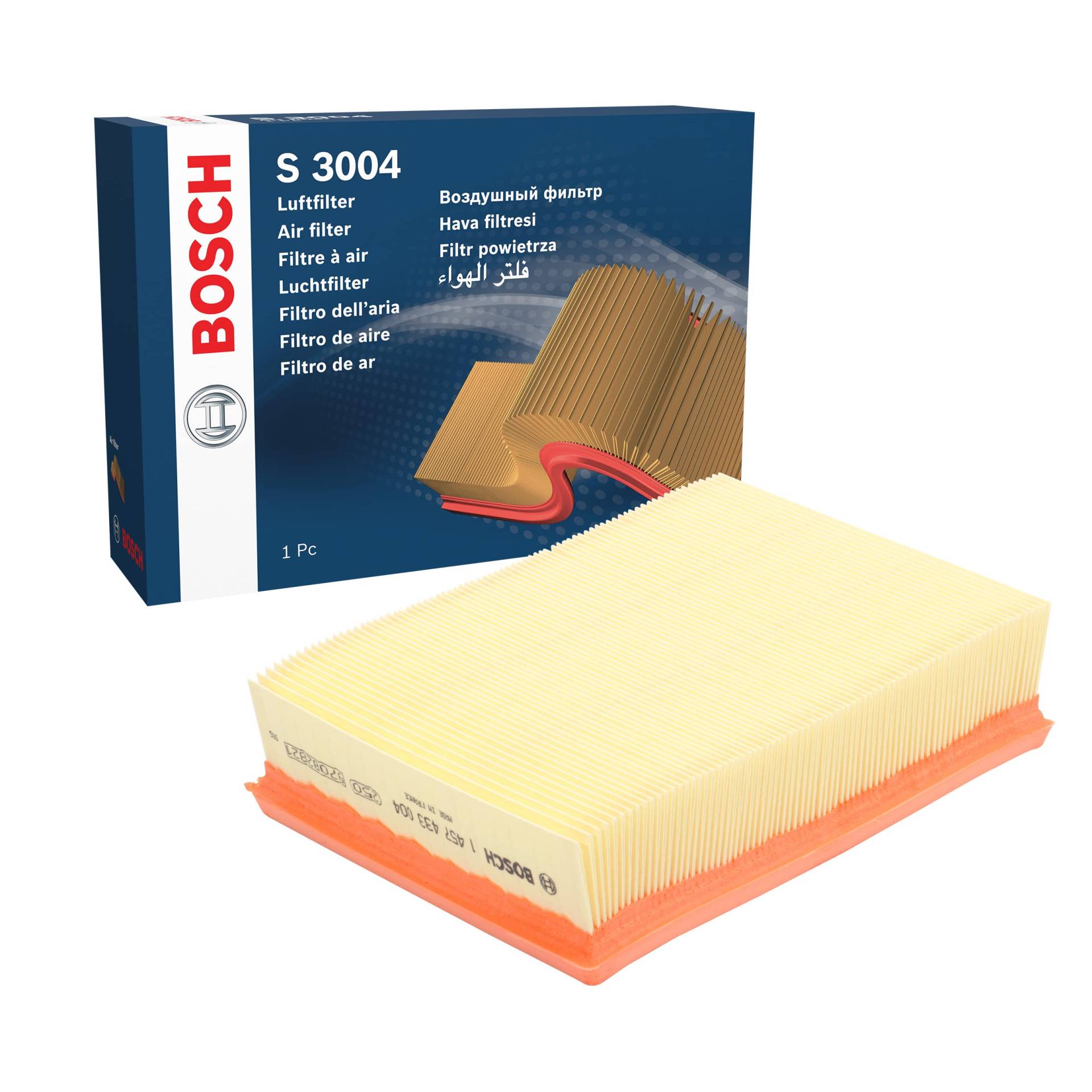 Bosch Automotive S3004 - Luftfilter Auto von Bosch