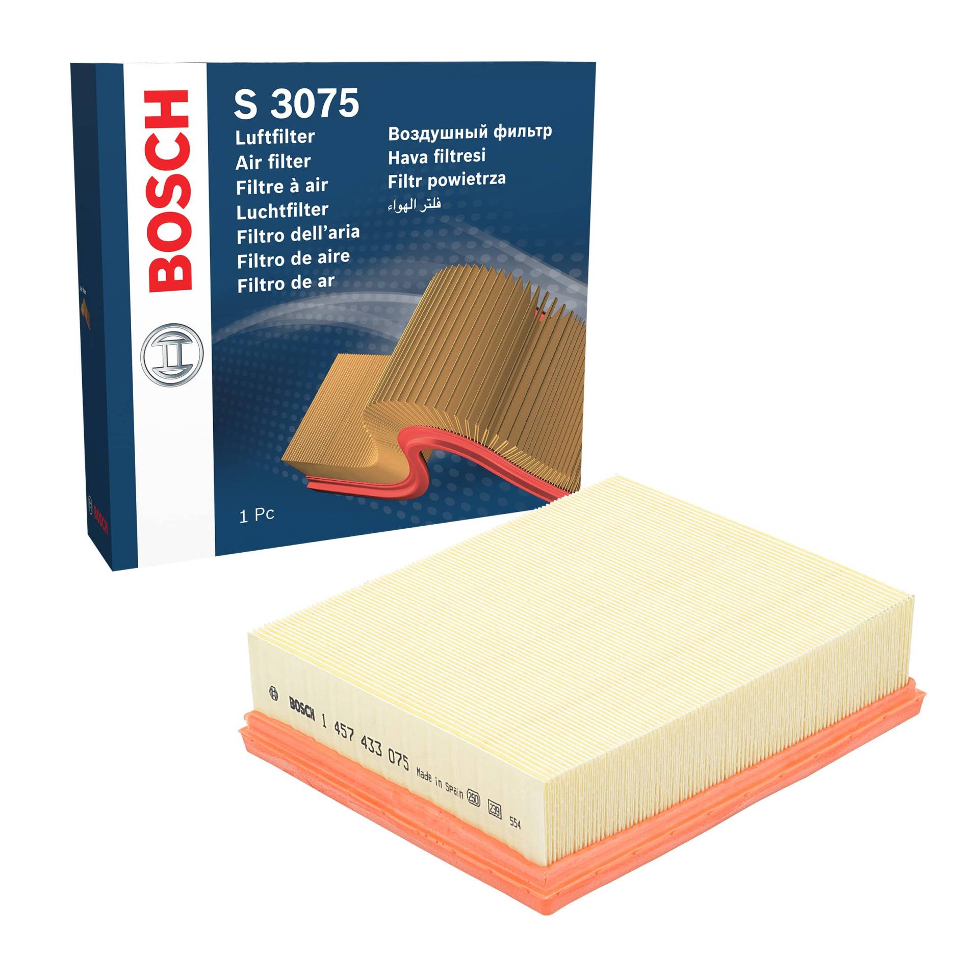 Bosch Automotive S3075 - Luftfilter Auto von Bosch