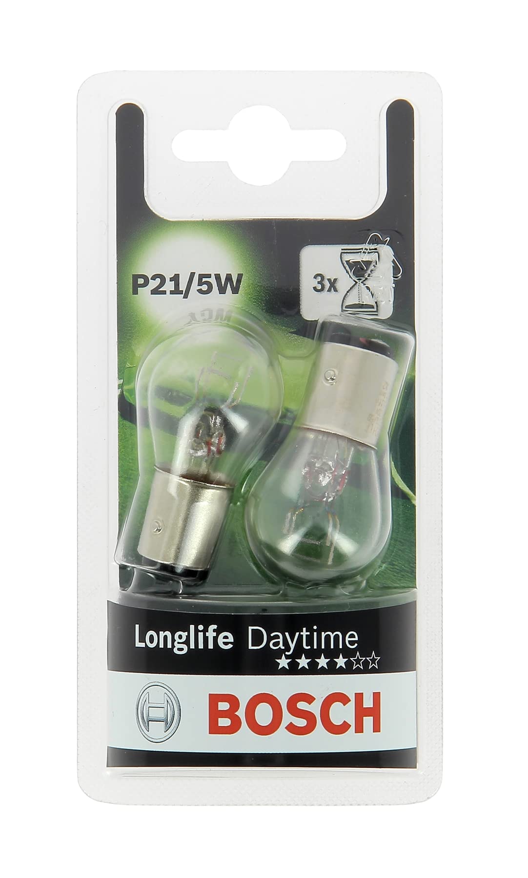 Bosch P21/5W Longlife Daytime Fahrzeuglampen - 12 V 21/5 W BAY15d - 2 Stücke von Bosch Automotive
