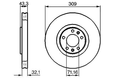 Bosch 1x Bremsscheibe [Hersteller-Nr. 0986479027] für Peugeot von Bosch