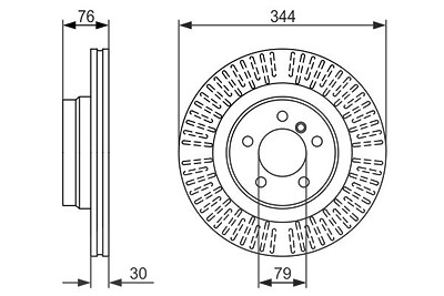 Bosch 1x Bremsscheibe [Hersteller-Nr. 0986479489] für Land Rover von Bosch