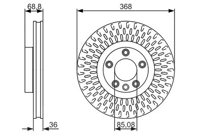 Bosch 1x Bremsscheibe [Hersteller-Nr. 0986479A33] für Porsche, VW von Bosch