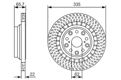 Bosch 1x Bremsscheibe [Hersteller-Nr. 0986479T35] für Lexus von Bosch