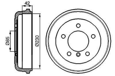 Bosch 1x Bremstrommel [Hersteller-Nr. 0986477101] für Mercedes-Benz von Bosch