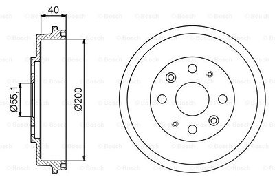 Bosch 1x Bremstrommel [Hersteller-Nr. 0986477191] für Mazda von Bosch