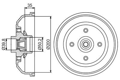 Bosch 1x Bremstrommel [Hersteller-Nr. 0986477260] für Opel von Bosch