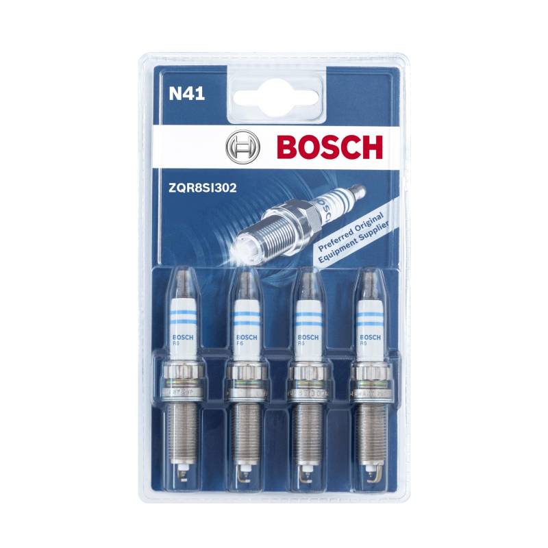 Bosch Iridium 0242129804 (N41), Zündkerzen 4er-Set - für ein zuverlässiges Kaltstartverhalten und lange Lebensdauer - mit robustem Design von Bosch Automotive