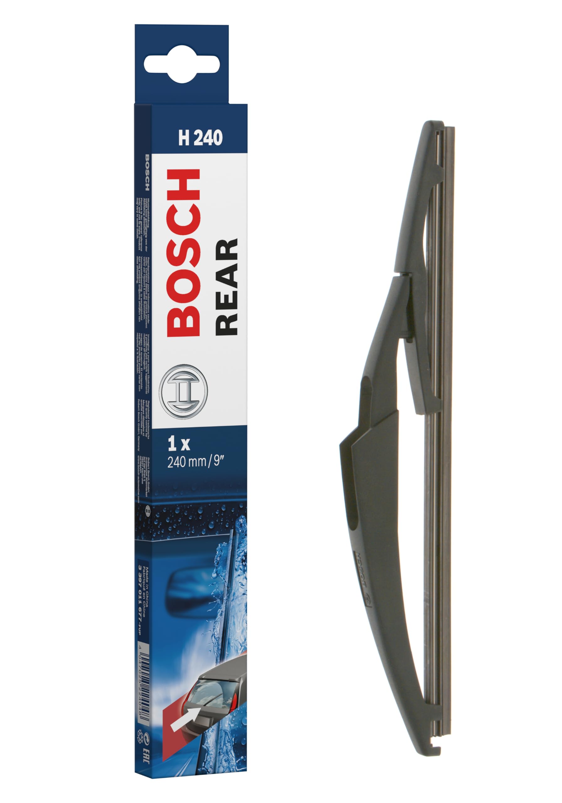 Bosch Scheibenwischer Rear H240, Länge: 240mm – Scheibenwischer für Heckscheibe von Bosch