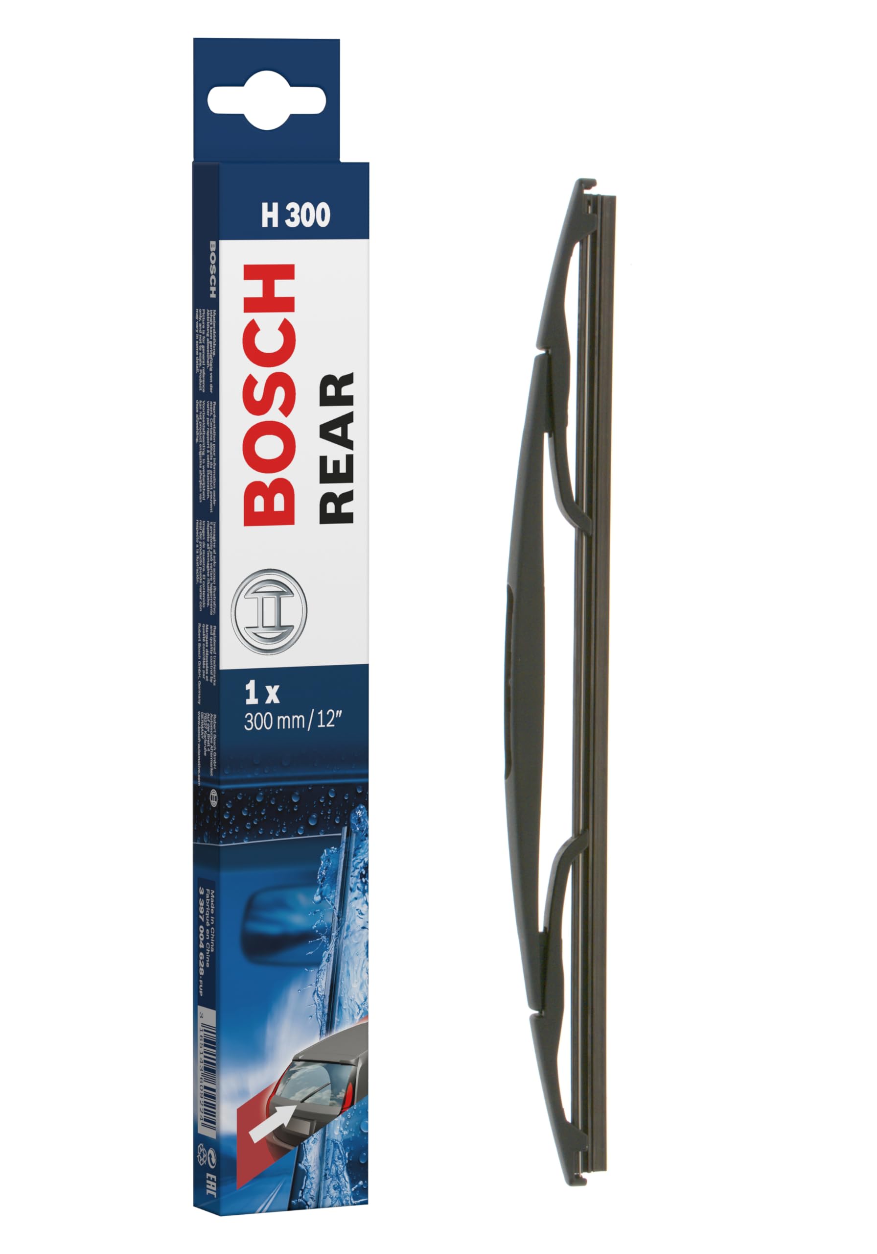 Bosch 3 397 004 628 Scheibenwischer H300, Rear H300, Länge: 300mm – Scheibenwischer für Heckscheibe von Bosch