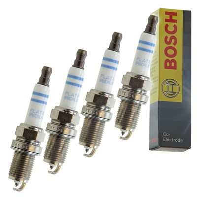 Bosch 4x Zündkerze Doppelplatin FR5KPP332S [Hersteller-Nr. 0242245576] für Audi, Seat, Skoda, VW von Bosch