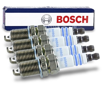 Bosch 4x Zündkerze Doppelplatin FR7KPP33U+ [Hersteller-Nr. 0242236544] für Bentley, Ford, Hyundai, Honda, Jaguar, Rover, Mercedes-Benz, Land Rover, Ma von Bosch