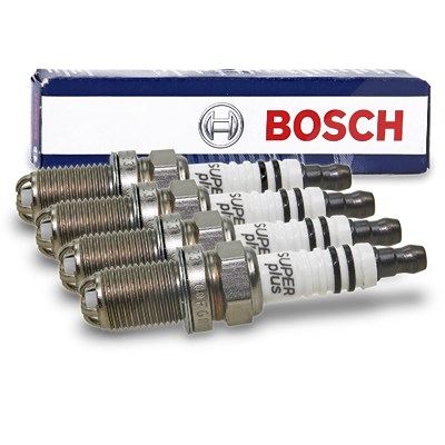 Bosch 4x Zündkerze FGR7DQE+ [Hersteller-Nr. 0242235748] für Citroën, Peugeot, Volvo von Bosch