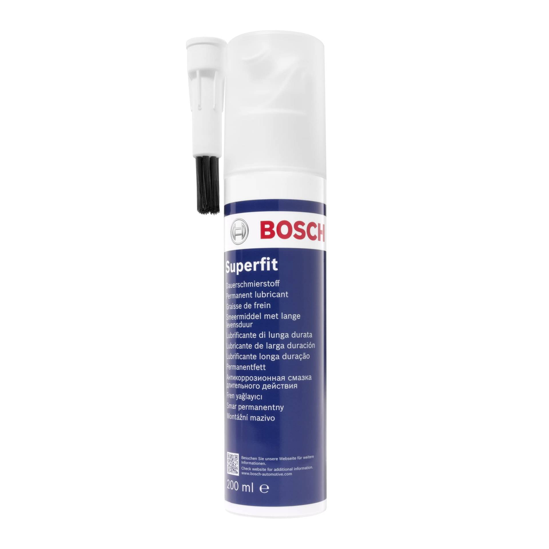 Bosch SF-200 - Dauerschmierstoff Superfit - Hochleistungsschmierstoff für Komponenten einer Bremsanlage - 200ml Pumpspender mit Bürste von Bosch Automotive