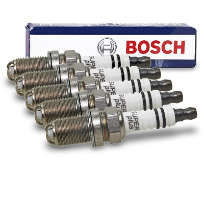 Bosch 5x Zündkerze FGR7DQE+ [Hersteller-Nr. 0242235748] für Citroën, Volvo von Bosch