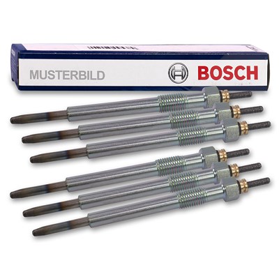 Bosch 6x Glühkerze Duraterm GLP008 [Hersteller-Nr. 0 250 202 142] für Jeep, Mercedes-Benz, Puch von Bosch