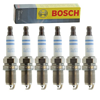 Bosch 6x Zündkerze Doppelplatin FR5KPP332S [Hersteller-Nr. 0242245576] für Audi, Porsche, VW von Bosch