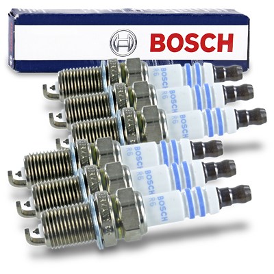 Bosch 6x Zündkerze Doppelplatin FR7KPP33U+ [Hersteller-Nr. 0242236544] für Kia, Hyundai, Infiniti, Mazda, Lexus, Audi, Chrysler, Mercedes-Benz, Land R von Bosch