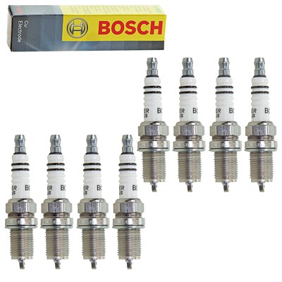 Bosch 8x Zündkerze FR8DC+ [Hersteller-Nr. 0242229659] für Pontiac, Mercedes-Benz, Gm Korea von Bosch