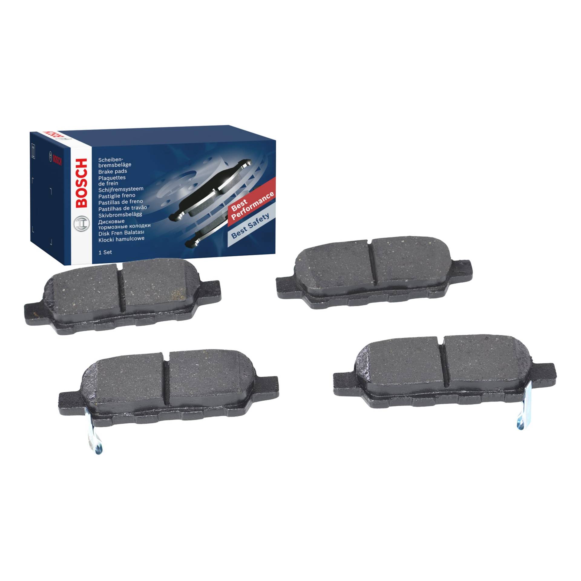 Bosch BP1000 Bremsbeläge - Hinterachse - ECE-R90 Zertifizierung - vier Bremsbeläge pro Set von Bosch