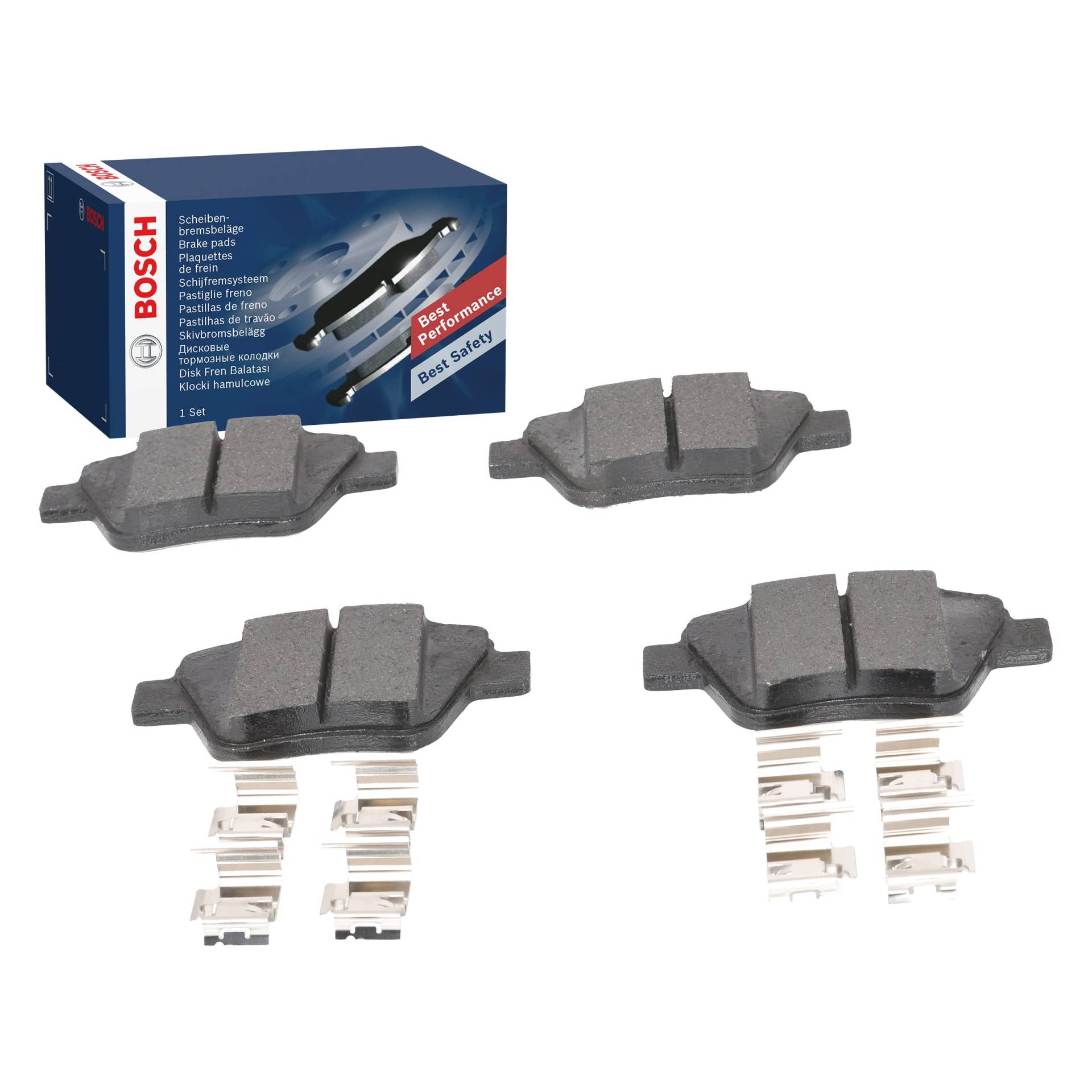 Bosch Automotive BP1338 Bremsbeläge Hinterachse ECE-R90 Zertifizierung vier Bremsbeläge pro Set 0 986 494 643 black von Bosch