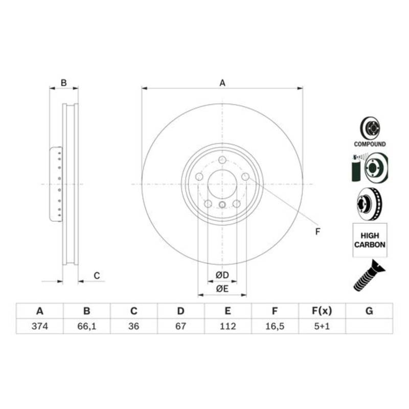 Bosch BD2799 Verbundbremsscheiben - ECE-R90 Zertifizierung - zwei Bremsscheiben pro Set von Bosch Automotive