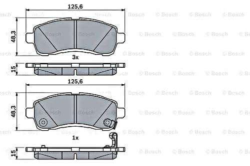 Bosch BP1852 Bremsbeläge, ECE-R90-Zertifizierung, 1 Satz mit 4 Bremsbelägen von Bosch