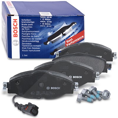 Bosch Bremsbelagsatz mit Warnkontakt vorne [Hersteller-Nr. 0986494660] für Audi, Cupra, Seat, Skoda, VW von Bosch