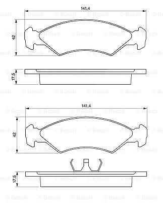 Bosch Bremsbeläge vorne (Satz) [Hersteller-Nr. 0986468570] für Ford von Bosch