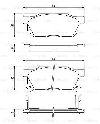 Bosch Bremsbeläge vorne (Satz) [Hersteller-Nr. 0986490440] für Honda von Bosch