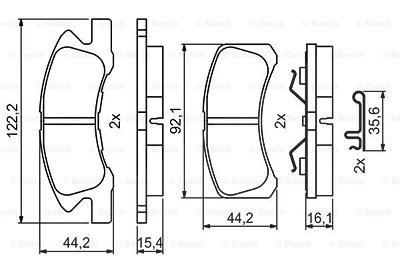 Bosch Bremsbelagsatz, Scheibenbremse [Hersteller-Nr. 0986494878] für Mitsubishi von Bosch