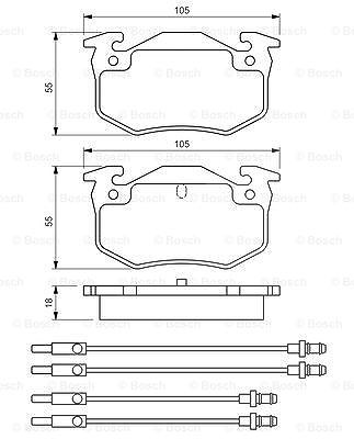 Bosch Bremsbelagsatz, Scheibenbremse [Hersteller-Nr. 0986466350] für Alpine, Citroën von Bosch