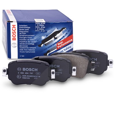 Bosch Bremsbelagsatz hinten [Hersteller-Nr. 0986494797] für Audi, Seat, Skoda, VW von Bosch